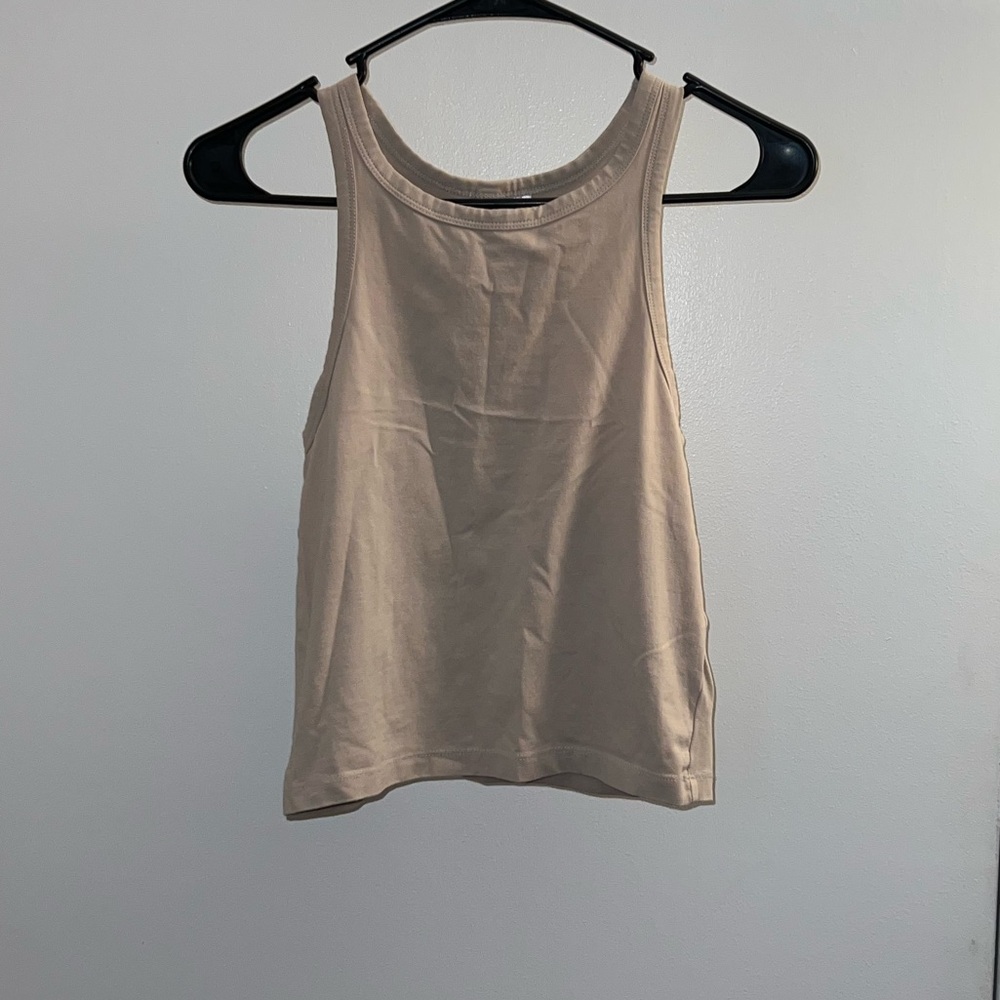 Tan cropped tank top from H&M. Size medium